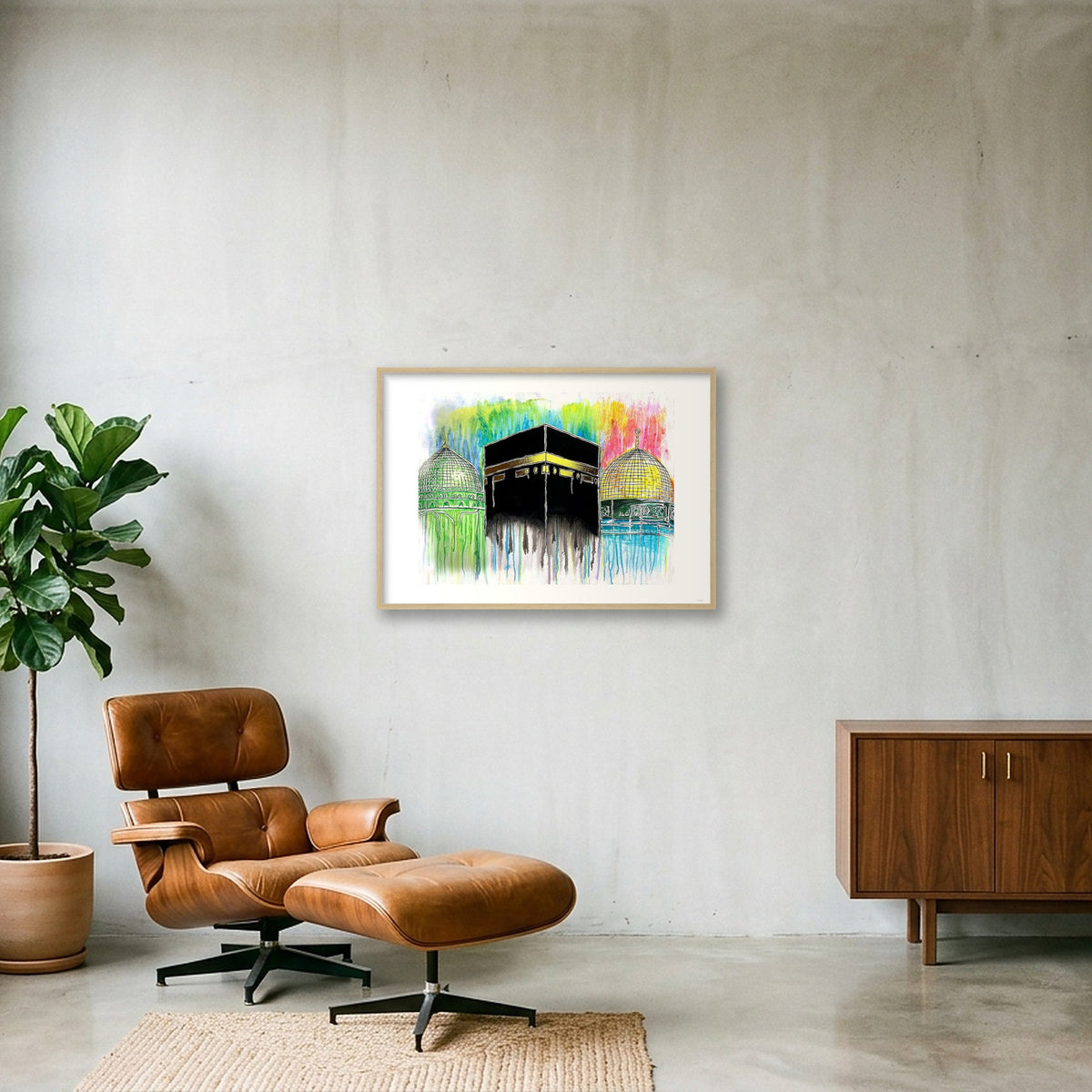 United in Faith not Place — 84×59cm, 33×23" Oak Frame