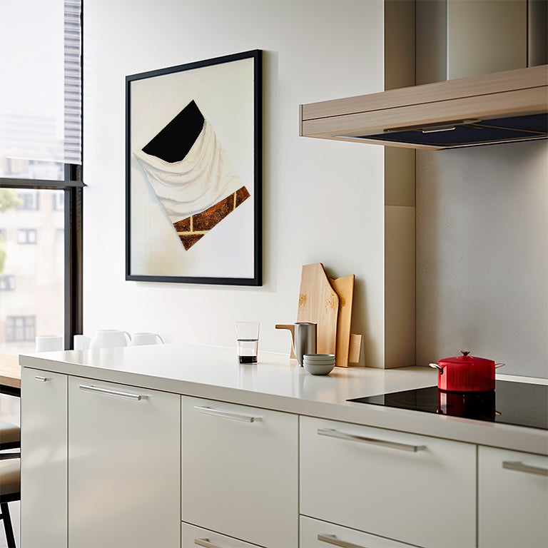 Framed drape of kaba print